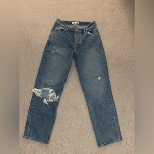 Abercrombie Curve Love High Rise Distressed Dad Jean